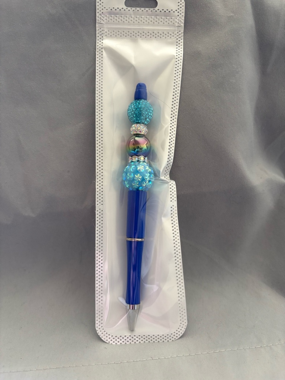 Blue Decorative Crystal Ballpoint Pen